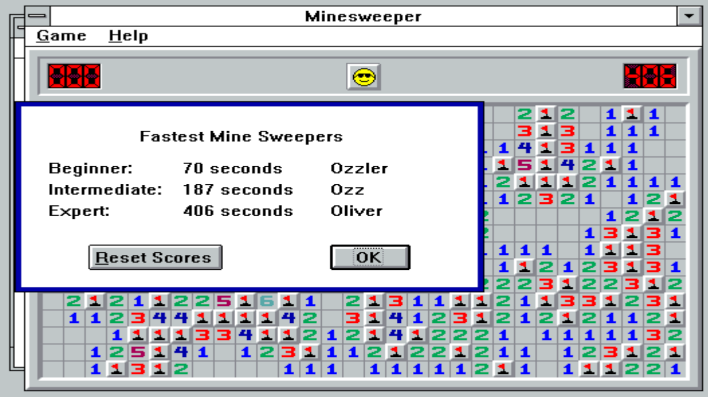 Minesweeper on Windows 3.1